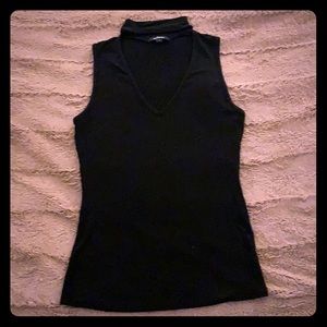 Black Sleeveless Top with Choker Attached